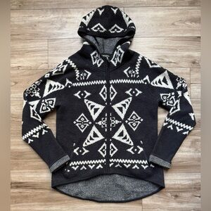 Lauren Active Ralph Lauren full-zip wool hooded sweater Women’s Sz M black white